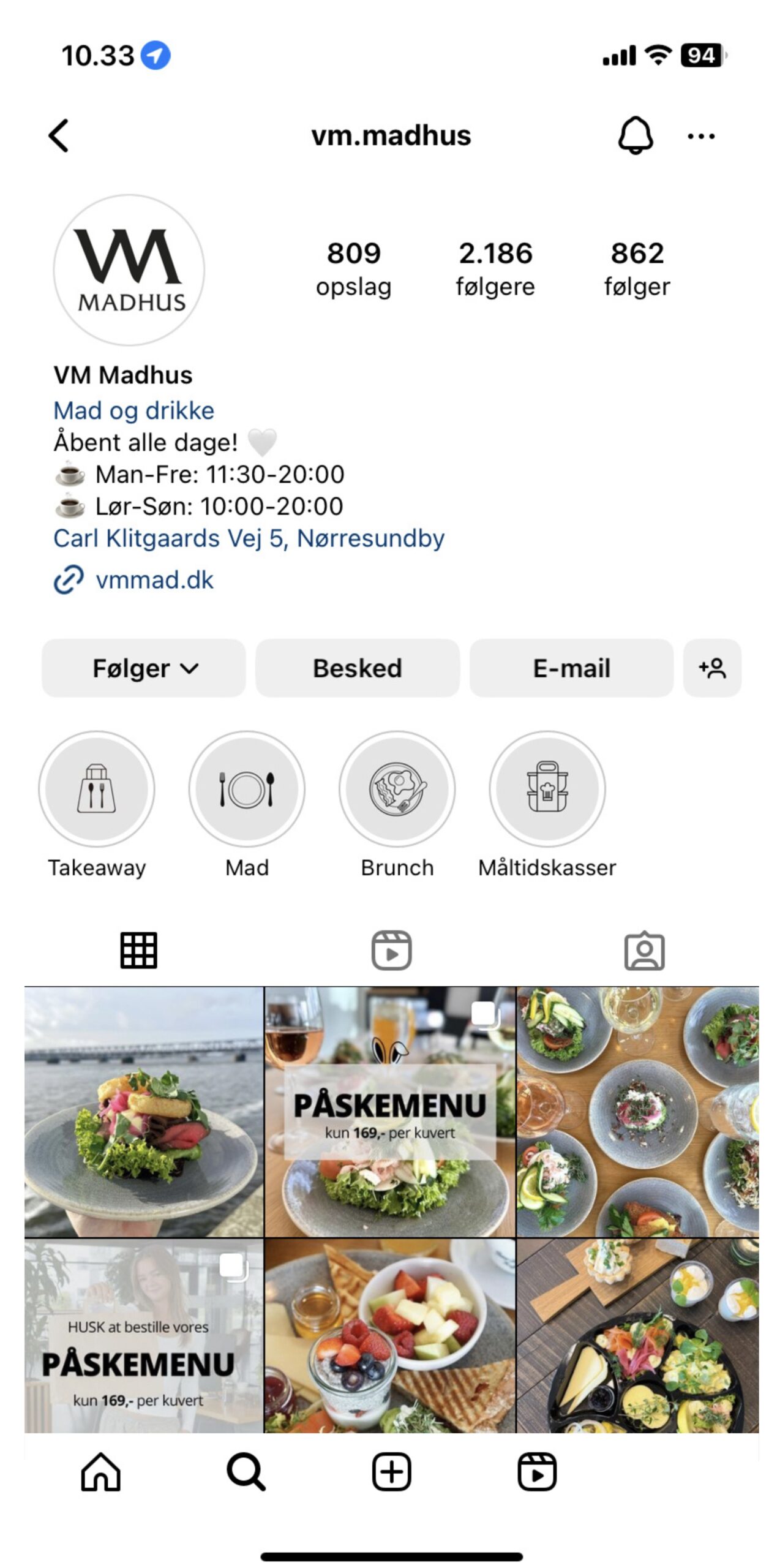 Eksempel på organisk markedsføring efter Social Mate stod for det
